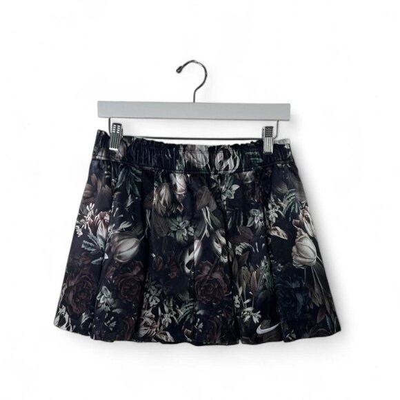 Nike Dri-FIT Floral Pleated Skort L Built-In Shorts Athleisure Tenniscore Black - Picture 3 of 9
